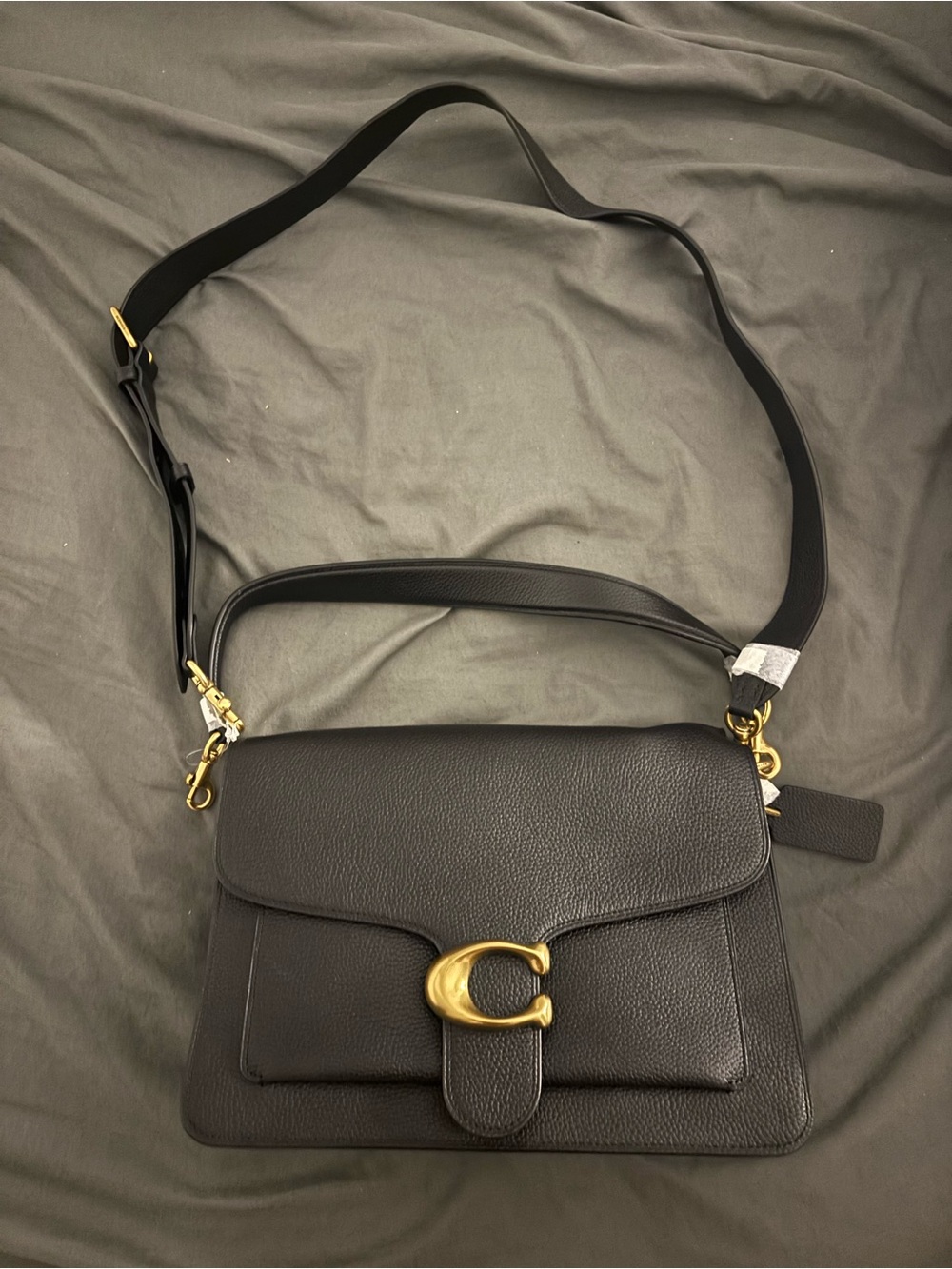 Coach Black Tabby 26 Shoulder Bag with Gold Hardware